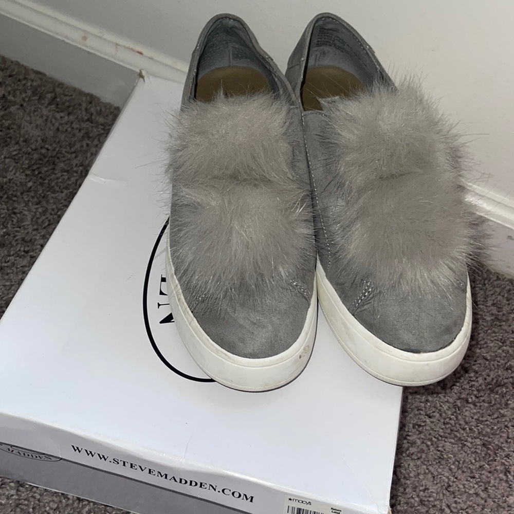 Steve Madden Bryanne Grey Multi Suede Platform Sneakers